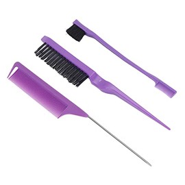 Juego de 3 Cepillos para el Cabello con Parte Trasera Lisa, Cepillo para el Pelo que Se Burla del Kit de Cepillo para Peinar que Incluye 1 Cepillo para Teñir el Cabello, 1 Peine