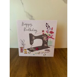 Second Nature Premium European Birthday Greeting Card with Sewing Machine Design