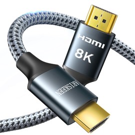 8K HDMI Cable 6 FT, ARISKEEN 48Gbps High Speed HDMI 2.1 Cable, 8K 60Hz, 4K 120Hz 144Hz Braided HDMI Cord - 6 Feet