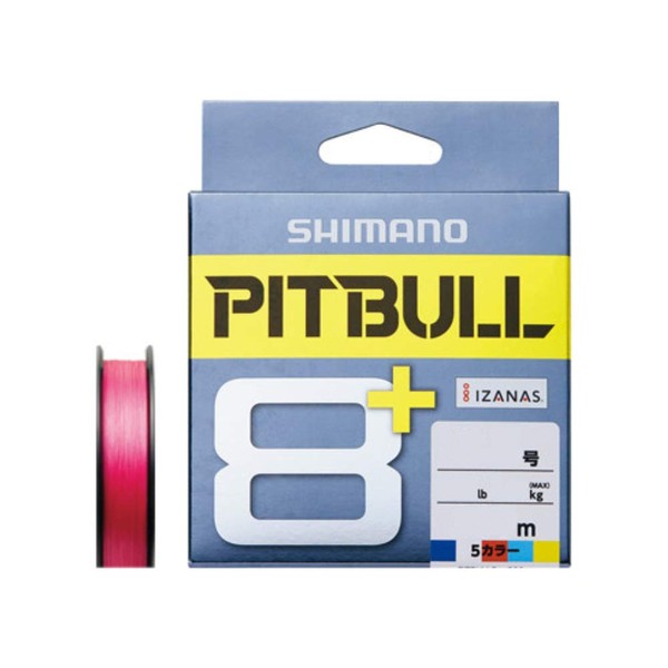 Shimano Pitbull 8+ PE Line, 218.7 yd (200 m), No. 0.6, Traceable Pink
