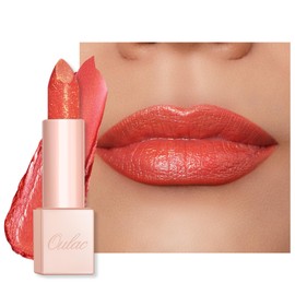 OULAC Coral Moisturising Shine Lipstick, Diamond Reflection Particle Surface, Moisturising Formula, Moisture and Shine for the Lips, Vegan and Gluten Free (04) Sunrise
