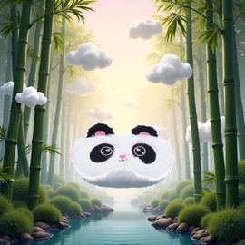 White Cute Panda Sleeping Mask, Soft Fluffy Plush Blindfold Funny Novelty Animal Sleep Mask Eye Cover Eyeshade for Girls Boys Women Men Night Nap Travel Meditation