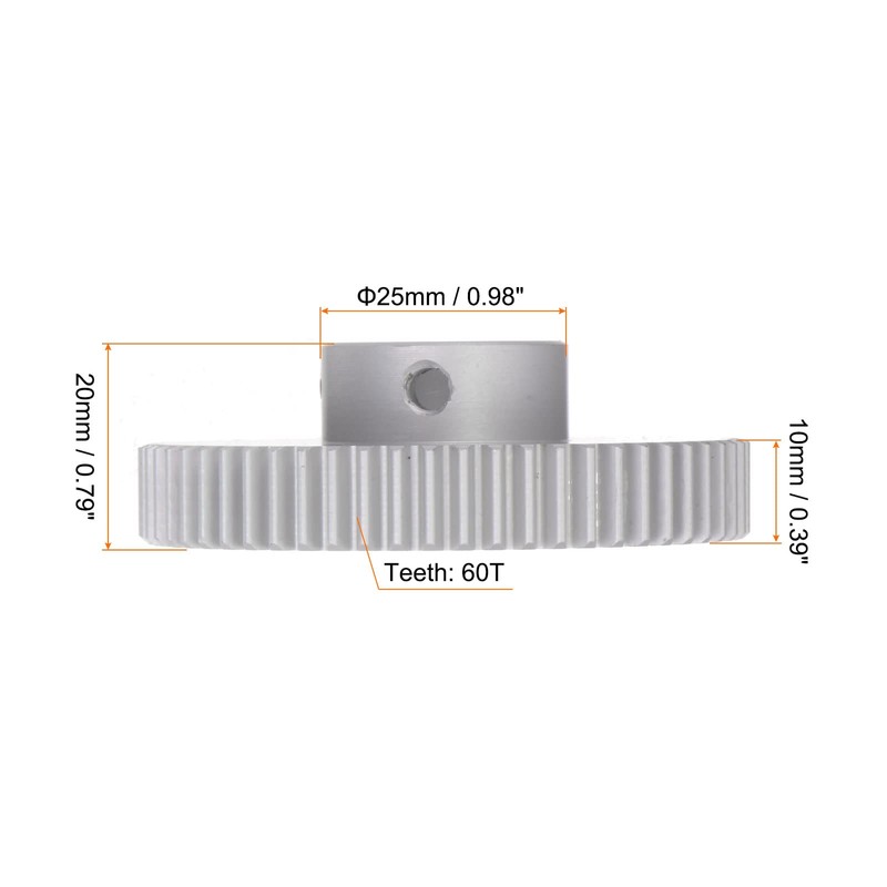 sourcing map Steps Spur Gear 6 mm Inner Hole Gear