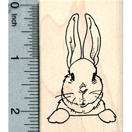 Rabbit Rubber Stamp, Bunny Portrait, Easter Spring Series