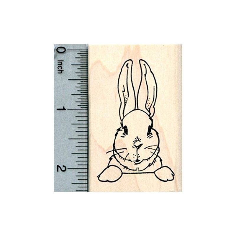 Rabbit Rubber Stamp, Bunny Portrait, Easter Spring Series