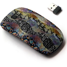 2.4G Wireless Mouse with Cute Pattern Design for All Laptops and Desktops with Nano Receiver - Geometric Abstract