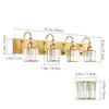 Ralbay Gold Vanity Lights 4-Lights Gold Crystal Bathroom Vanity Lights