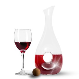 Maypes Wine Decanter – 1500ml Elegant Wine Aerator – Durable Crystal Glass Wine Decanter with Lid – Crystal Clear Decanter Wine – Wine Air Aerator for All Types of Wine – Lovely Housewarming Option