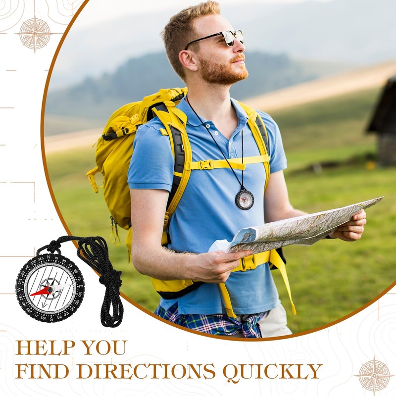 Gulfmew Navigation Compass with Lanyard Orientation Compass Outdoor Compass in