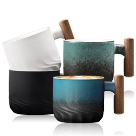 BORDEAG Set of 4 Espresso Cups, 60 ml Premium Espresso Cups with Handle, Ceramic Espresso Cups, Small Espresso Cups Made of Ceramic for Espresso, Tea, Latte