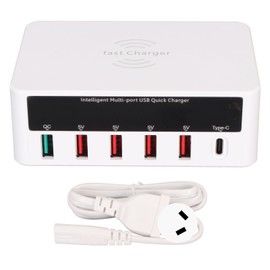 USB Fast Charging Station Wireless Multi Port 6 Ports 50W USB Fast Charging Station 100‑240V AU Plug
