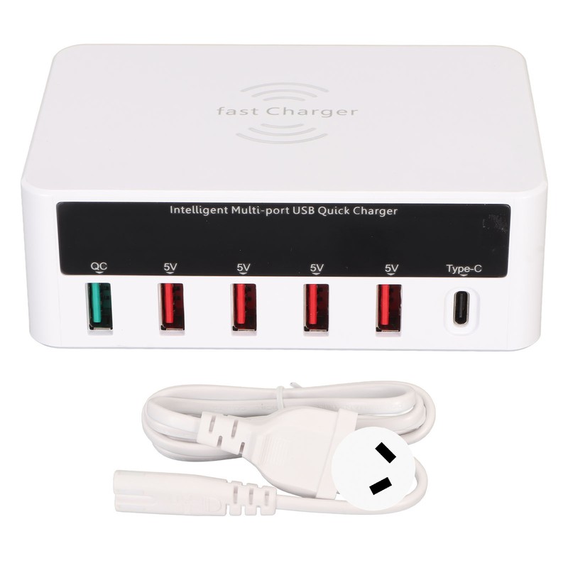 USB Fast Charging Station Wireless Multi Port 6 Ports 50W