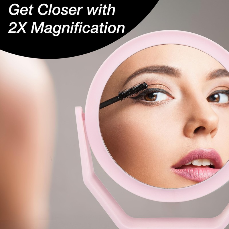 Expressions Premium Soft Touch Rotating Mirror with 1x/2x Magnification -