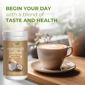 CAcafe Coconut Coffee Unsweetened, Coconut Infused Colombian Coffee, No Added Sugar, Creamy Drink Mix, Make Iced or Hot, Packed with Antioxidants, Natural Energy and Stress Relief (12.07oz)