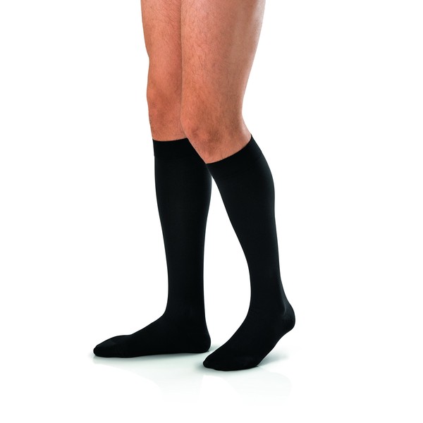 BSN Medical 115296 Jobst for Men Compression Hose, Knee High, 30-40 mmHg, Closed Toe, Full Calf, Black