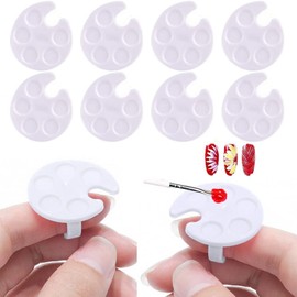 10 anillos de dedo para paleta de arte de uñas, mini paleta de colores de dibujo, paleta de gel de pintura de uñas, herramienta de manicura