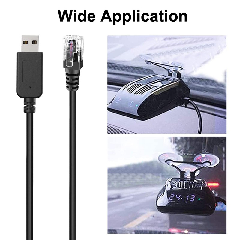 Jsvecip Radar Detector Cord, USB to RJ11 Plug Cable,for Escort