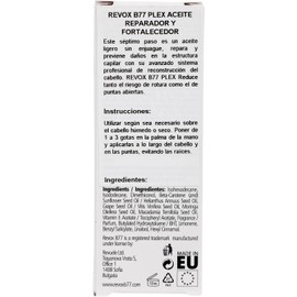 REVOX B77 - Plex Bond Repairing Oil Paso 7, 30 ml, Aceite Capilar Reparador, Evita la Aparición de Puntas Abiertas, Repara Cabello Dañado, Evita el Encrespamiento, Potencia el Brillo del Pelo