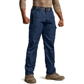 CQR Men's Tactical Pants, Water Resistant Ripstop Cargo Pants, Lightweight EDC Work Hiking Pants, Outdoor Apparel, Raider Midnight Blue, 40W x 34L