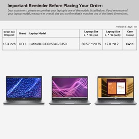 Smatree - Funda para portátil Dell Latitude 5330/5340/5350 de 13 pulgadas con bolsillo para accesorios, cierre YKK, diseño patentado a prueba de calcetines (E411)