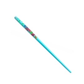 1pc Hair Stick Chopstick Wooden Flower Printed Bun Holder 18CM Long Hair Pins Womens Girls Hair Styling Accessories (Light Blue)