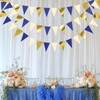 Blue Gold Beige Hanging Triangle Flag Pennant Garland Blue Gold