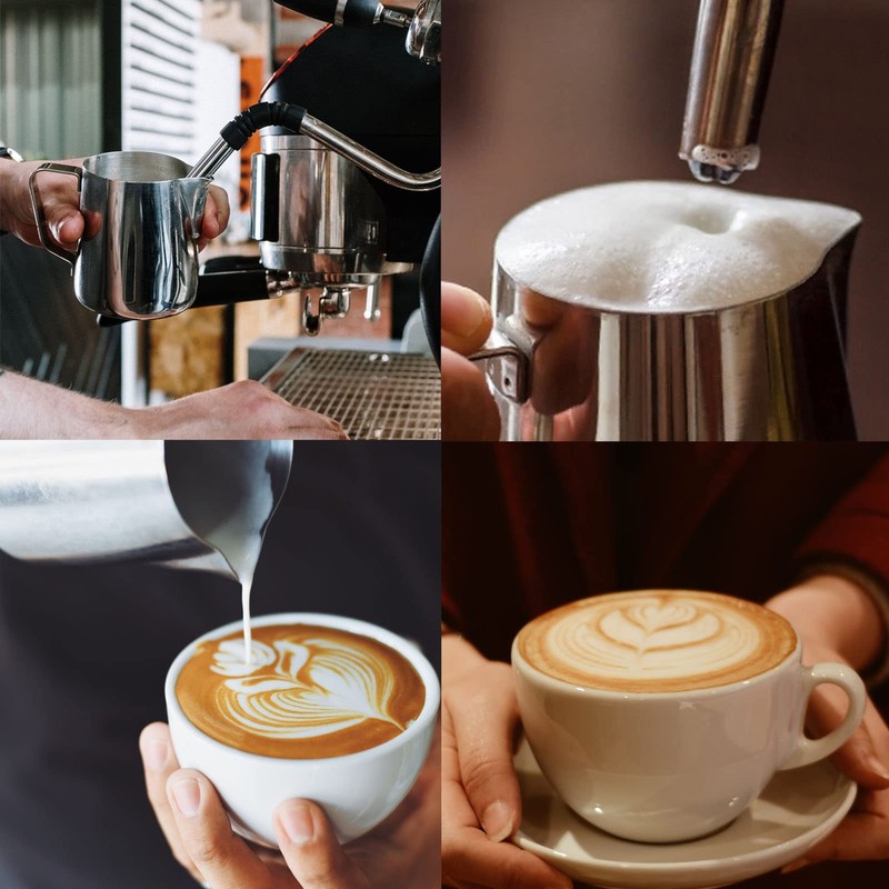 Milk Frothing Pitcher, Thicker Version 20oz Espresso Steaming Pitchers Stainless
