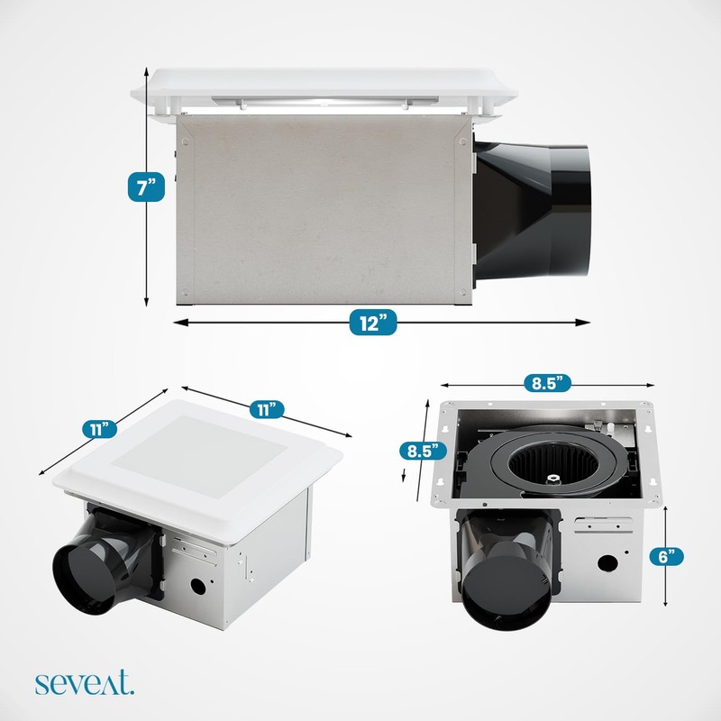 Seveat Bathroom Exhaust Fan with Light – 1000 Lumens, Dimmable,
