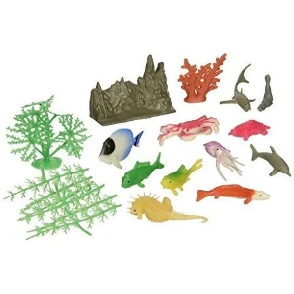 US Toy Assorted Ocean Animal and Plant Play Set 20