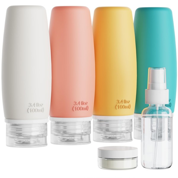 PACKISM TSA Approved Toiletry Bottles - 6 Pack Leak Proof