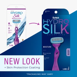 Schick Hydro Silk Schick Hydro Silk Moisture Women's Razor | 5-Blade Razor for Women | Moisturizing Razor for Women | 1 Handle & 2 Razor Blade Refills