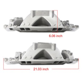 JGhyperX 52033 2814 Intake Manifold Aluminum Single Plane High-Rise Compatible with Chevy Small Block GEN1 Vortec SBC 305 350 1996-2002 3,500-8,500 RPM Silver