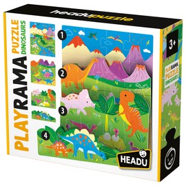 HEADU Playrama Puzzle The Dinosaurs, Educational Toys for Boys and Girls Ages 3-99 Years Old, Preschool Learning Toys, Teacher Homeschool Supplies, Birthday