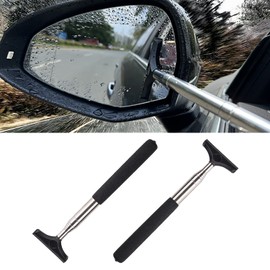 LJDJ Car Rearview Mirror Wiper 2 Pack Universal Automotive Car Accessories Telescopic Auto Mirror Squeegee Cleaner 98cm Long Handle Portable Car Cleaning Tool Mirror Glass Water Mist Cleaner