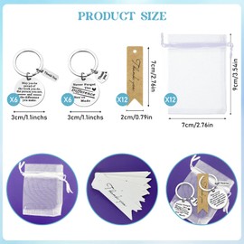 GADITIEK 12 Pieces Thank You Keychain Gifts, Inspirational Keychain, Appreciation Gifts for Coworkers Bosses Teacher, Office Christmas Gifts Going Away Farewell Gifts