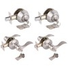 Satin Nickel Keyed-Alike Door Levers and Double Cylinder Deadbolts Combination