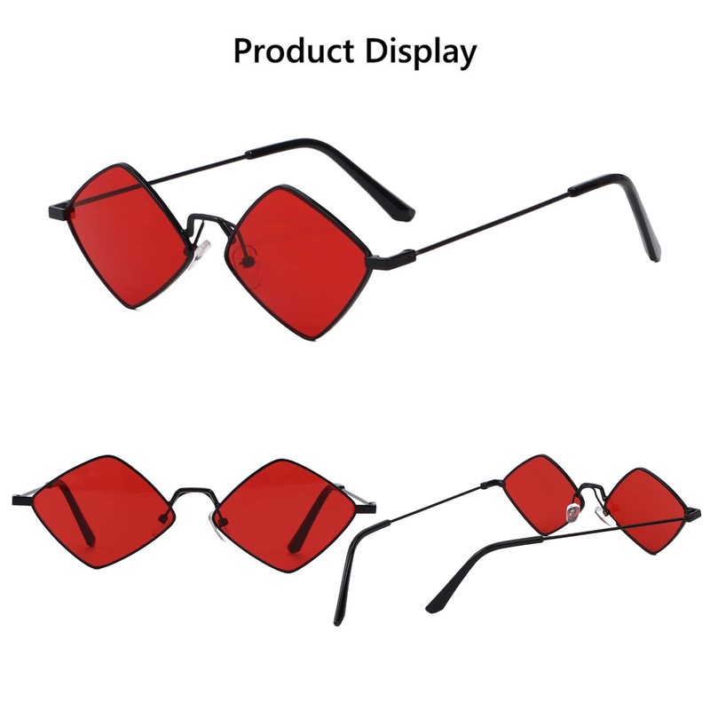 Dazzleimart Retro Diamond Shape Sunglasses for Men & Women, Metal