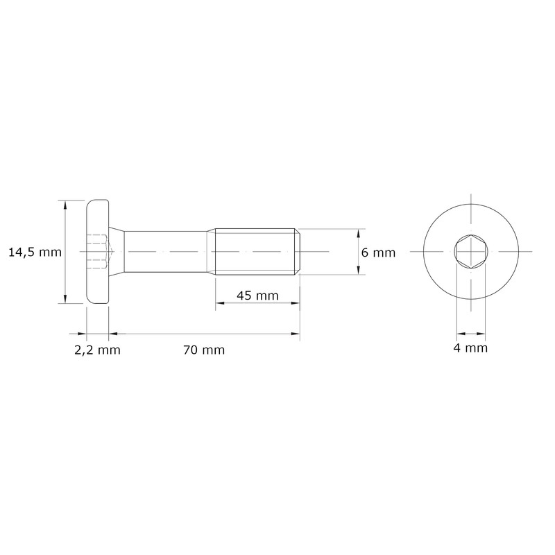 HEXATON Cylinder Head Screws with Hexagon Socket Partial Thread M6