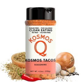 Kosmos Q Taco Seasoning, Bold Natural Fajita and Taco Spice Mix for Ground Beef, Chicken, Pork, Veggies, Sugar Free Seasoning with Garlic, Cumin and Fennel Seed, Low Sodium, 4.9 oz Shaker Bottle