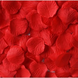 Kyezi Design and Craft Silk Rose Petals, Artificial Petals, Fake Rose Petals, Wedding Aisle Runner Petals, Party Decoration (500 Petals, Red)