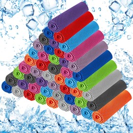 50Pcs Cooling Towels for Neck and Face 40 x 12 Inch Workout Ice Towel for Gym Sweat Microfiber Breathable Chilly Bulk Neck Wraps for Athletes Yoga Camping Hiking Travel Running Golf Outdoor Sport