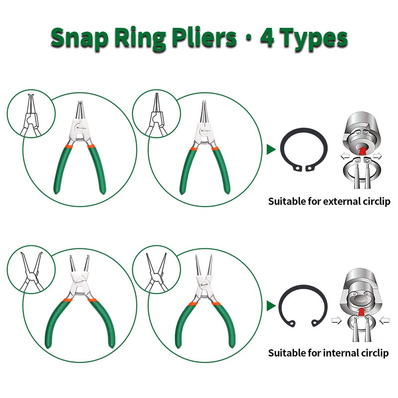 SPEEDWOX Snap Ring Pliers 5-Inch Internal Circlip Pliers Precision Cir-Clip