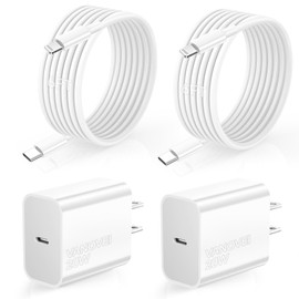VANOVEI for i Phone Charger, [MFi Certified] 20W USB C Fast Charger with 6FT USB C to for Liightning Cable Compatible with Phone 15/14/13/12/11/Pad/Samsun, White 2Pack