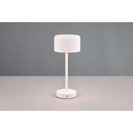 RL LIVE YOUR LIGHT Reality Leuchten Jeff R59151131 Cordless LED Table Lamp, Matte Metal White, 1.5 Watt LED, 4X Touch