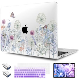 TWOLSKOO Compatible with MacBook Pro 13 inch Case 2023-2016 A2338 M2/M1 A2251 A2289 A2159 A1989 A1706, Plastic Hard Shell Cover & Keyboard Skin & Screen Protector, Dandelions