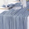 6 Pack Dusty Blue Cheesecloth Table Runner 35x120 Inch 10Ft
