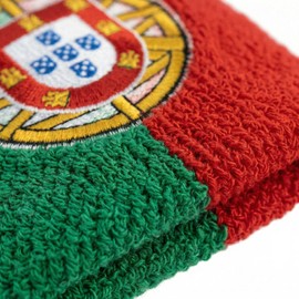 Flaggenfritze Portugal Sweatbands with Free Sticker, Set of 2, Each 7 x 8 cm, for Adults and Teenagers, Sports/Fitness/Yoga