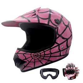 KRN Youth Kids Off-Road Helmet KY-B12 ATV Helmet DOT Approved- Motorcycle Motocross Dirt Bike Helmet (Pink, Y-S)