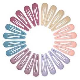 Cptots 24 PCS 2.36 Inches Metal Snap Hair Barrettes For Women Water Drop Shape Hair Clips For Thick Thin Fine Hair,Pink Blue Purple Rose Red