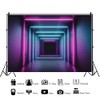 Neon Glow Fabric Corridor Party Backdrop - 8x6ft, Perfect for